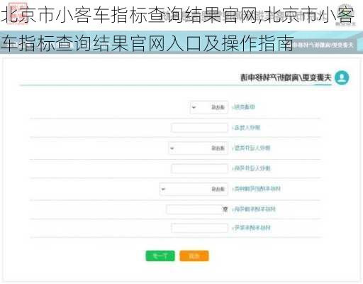 北京市小客车指标查询结果官网,北京市小客车指标查询结果官网入口及操作指南