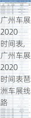 广州车展2020时间表,广州车展2020时间表琶洲车展线路