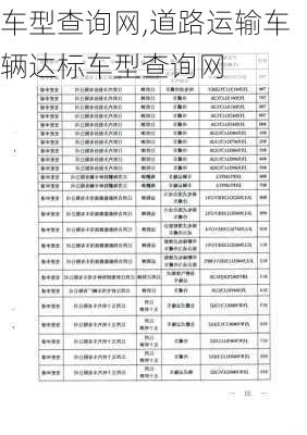 车型查询网,道路运输车辆达标车型查询网