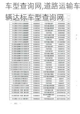 车型查询网,道路运输车辆达标车型查询网